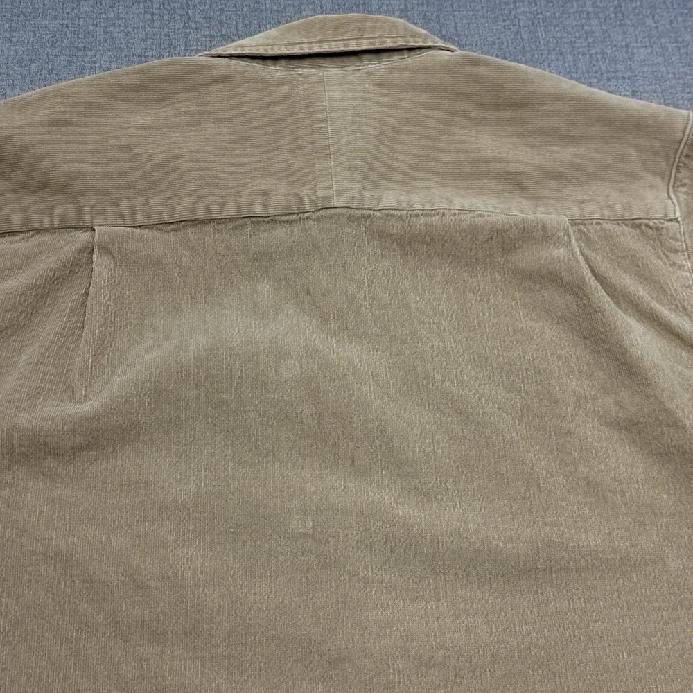 The North Face Corduroy Snap Button Shirt Men's XL Beige Tan Utility Outdoor